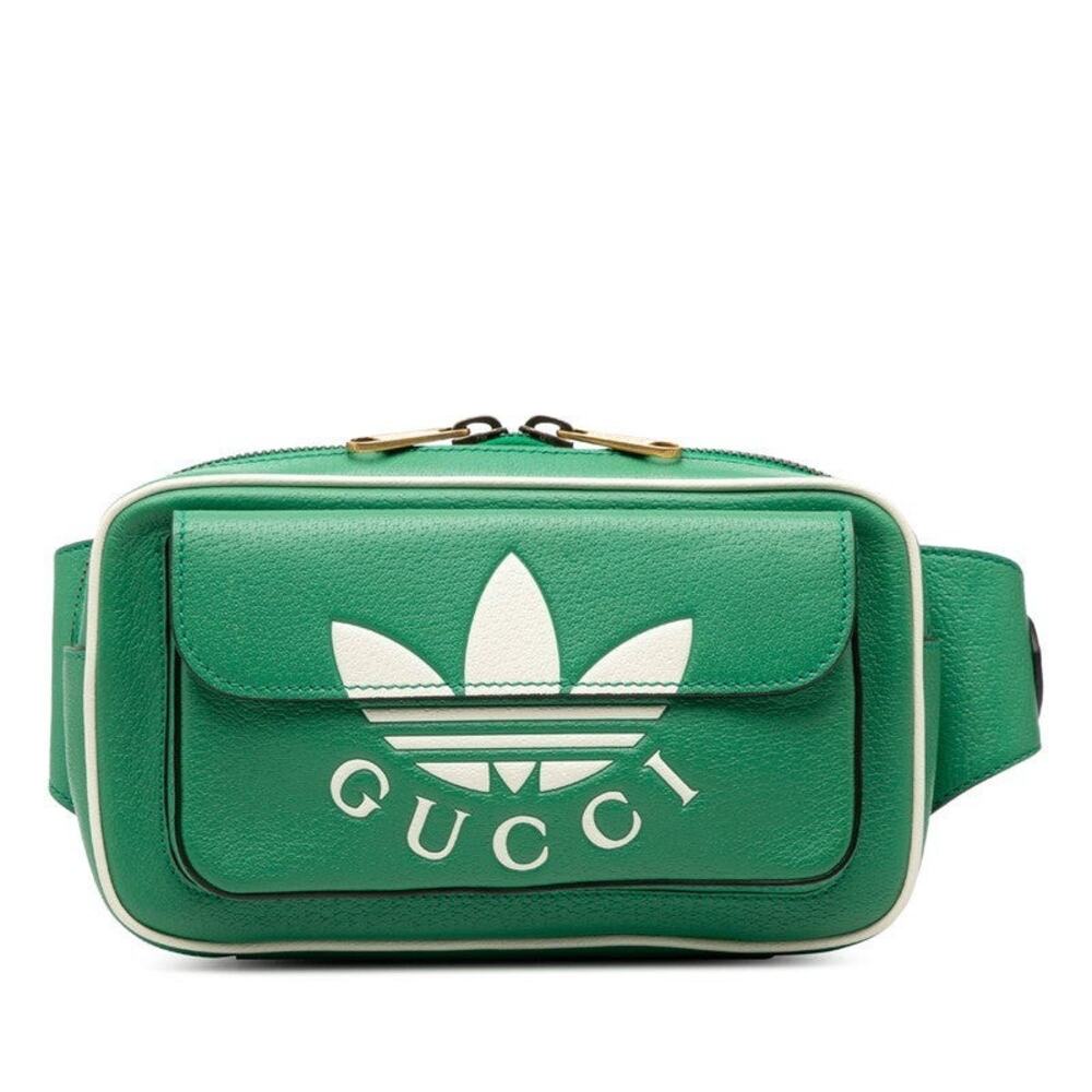 Gucci x Adidas Body Bag Bum Bag Leather Belt Bag Green